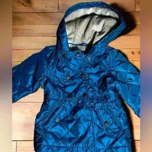 Girls Turquoise Blue London Fog Quilted Coat Size 3T Great Condition Super Cute! - Picture 1 of 9